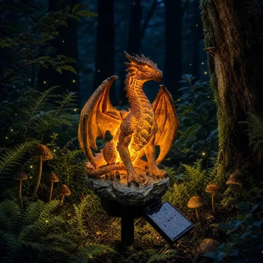 Solar-Powered Dragon Crystal Garden Light – Glowing Fantasy Outdoor Decoration with Solar Panel