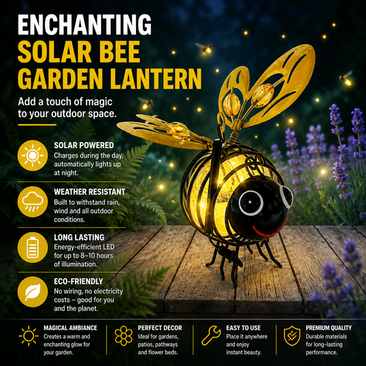 🐝💡Hanging Solar Bee Light – Warm Amber Glow, Flicker-Free, Perfect for Garden Parties, Camping, or Kids’ Rooms🌞