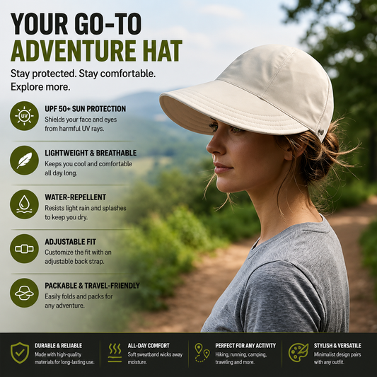 ☀️ LIMITED-TIME 50% OFF! ✨ Women's UPF 50+ Elegant Foldable Sun Hat – Wide-Brim Cotton Bucket Hat with Neck Flap & Adjustable Strap – Packable, Breathable & Beach-Ready 🌞🇬🇧
