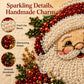 DIY Christmas Pearl Diamond Painting Art Kit with Frame, Christmas Pearl Beads Art Craft for Adults Beginner, Gemstone Diamond Dots Beads Handmade Hanging Painting Kit for Home Wall Decor