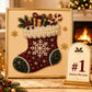 DIY Christmas Pearl Diamond Painting Art Kit with Frame, Christmas Pearl Beads Art Craft for Adults Beginner, Gemstone Diamond Dots Beads Handmade Hanging Painting Kit for Home Wall Decor