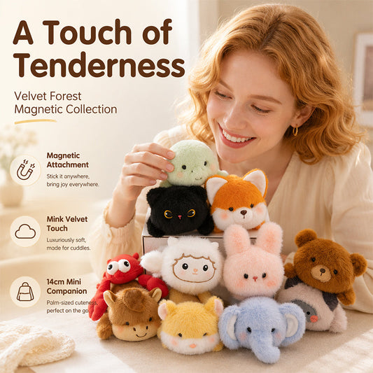 ⏳Limited-time 40% off⏰Lovely Plushie Fridge Magnet Doll🐈‍⬛🐘🐇